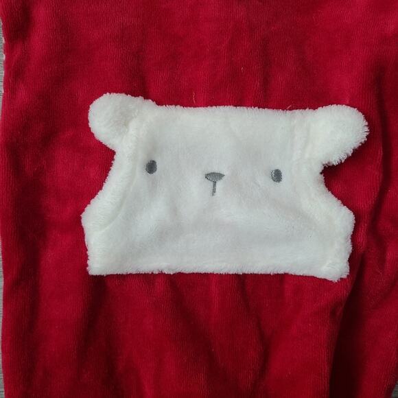First impressions cherry red stripe bear footie pjs + hat Size 0-3 months - Picture 2 of 8